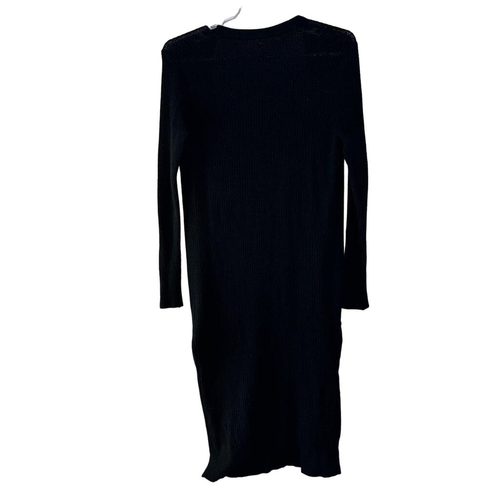 Athleta Women's Small Open Cardigan Sweater Knit Black‎ Long Merino Wool Blend - Picture 2 of 8